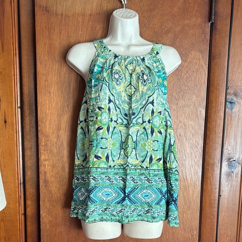 JANE + DELANCEY green halter top new size M